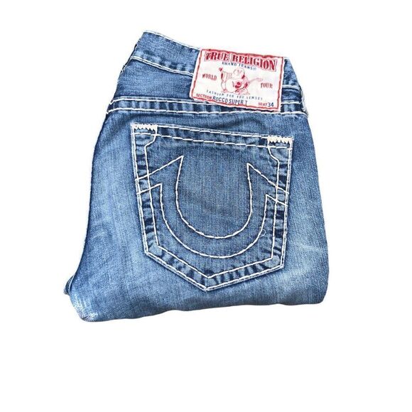 TRUE Religion Jeans Size 34 ROCCO SUPER T Blue - Picture 8 of 11